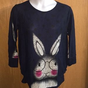Navy Glasses Bunny Sweater